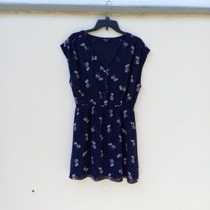Madewell Skygaze Navy Dress in Pansy Bouquet